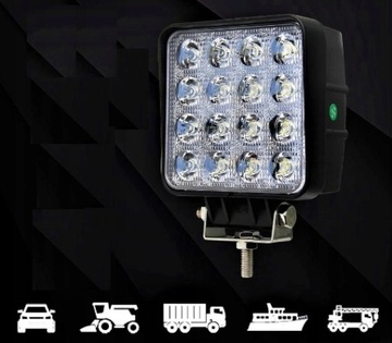 РАБОЧАЯ ЛАМПА Галогенный прожектор 16 светодиодов 48Вт 12В/24В