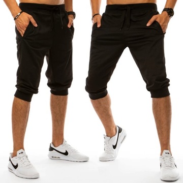 CZARNE MĘSKIE SPODENKI DRESOWE SZORTY sx1534 - XL