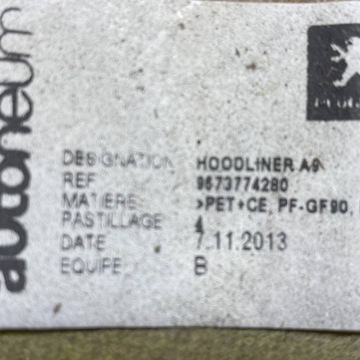 PEUGEOT 208 2012-2019 9673774280 TLUMENÍ KAPOTY KRYTU MOTORU + SPONKY