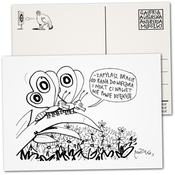 POCZTÓWKA KARTKA PRACA ZAPYLASZ ANDRZEJ MLECZKO