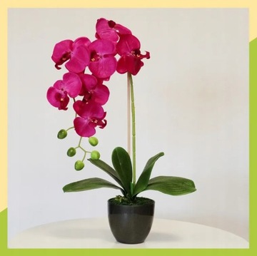 ИСКУССТВЕННАЯ ОРХИДЕЯ КРАСИВАЯ ОРХИДЕЯ В ГОРШКЕ ИСКУССТВЕННЫЕ ЦВЕТЫ ПРЕМИУМ ДЕКОР