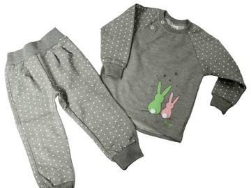 MROFI DRES DRESIK KRÓLIK BLUZA SPODNIE SZARY r 68