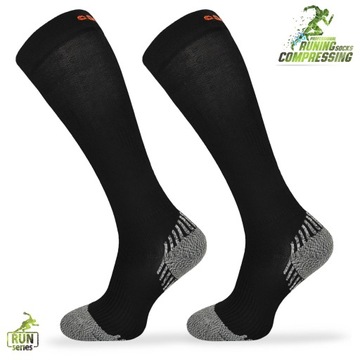 Длинные компрессионные носки SSC для бега, черные
