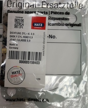 Uszczelka pod głowicę HATZ 1B40 0,9 mm - 05159403