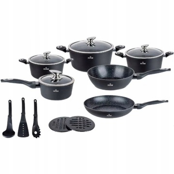 ZESTAW 15-CZĘŚCIOWY Z POWŁOKĄ MARMURKOWĄ ZL-8544