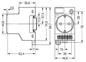 WAGO 709-581 control cabinet socket, for mounting