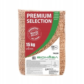 Pellet drzewny pelet drewniany 15kg wysokokaloryczny EN A1 6mm