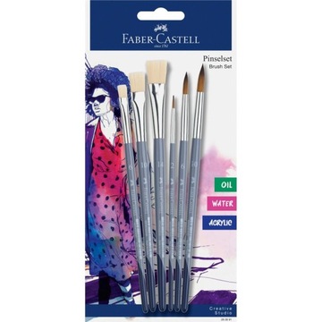 PĘDZELKI KREATYWNE STUDIO FABER-CASTELL 6SZT