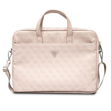 Torba Guess GUCB15P4TP 16 cali różowy/pink Saffiano 4G Hot Stamp Triangle L