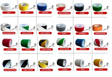 TAŚMA oznaczeniowa do linii Winylowa żółto czarna OSTRZEGAWCZA 100mm 33m