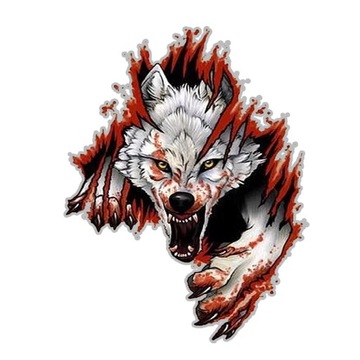 NAKLEJKA WILK WOLF KRWAWY WILK VINYL 15CM