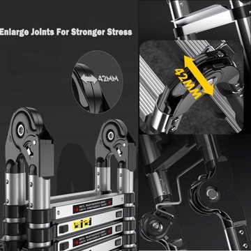 ДВОЙНАЯ ТЕЛЕСКОПИЧЕСКАЯ ЛЕСТНИЦА 5,8 М, АЛЮМИНИЕВАЯ, РАСШИРЯЕМАЯ, СКЛАДНАЯ, ПОРТАТИВНАЯ
