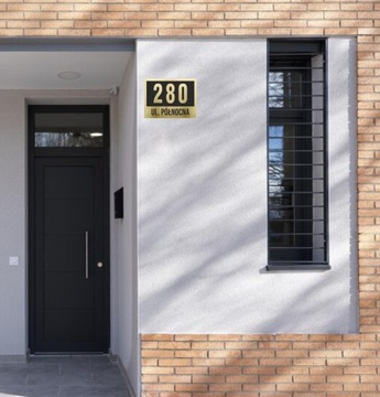 Золотая АДРЕСНАЯ табличка НОМЕР ДОМА 40х30 см алюминий НОМЕР ДОМА