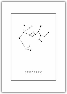 Plakat Znaki Zodiaku Strzelec 21x30 trygon ognia Konstelacja gwiazdy