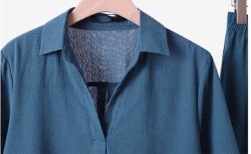 Стильный комплект из свободной блузки и брюк, 5XL (50), S (36)