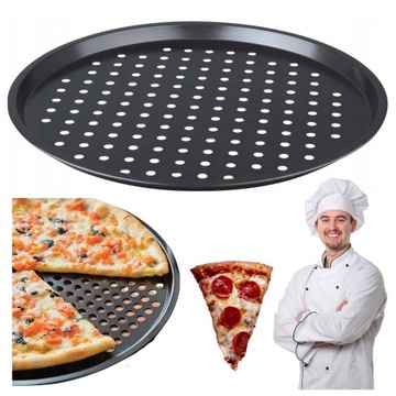 Tacka do pizzy 33cm NIEPRZYWIERAJĄCA FORMA BLACHA STALOWA ZMYWARKA SOLIDNA