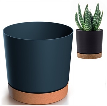 ЦВЕТОЧНЫЙ ВАЗ АНТРАЦИТОВЫЙ 24см, крышка с подставкой BLACK CLIC+DROP POLISH PRODUCT