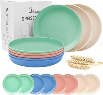 Talerze plastikowe Bugucat wielorazowe 23 cm 8szt Wielokrotnego użytku