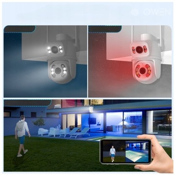 ВРАЩАЮЩАЯСЯ НАРУЖНАЯ КАМЕРА, двойной WIFI ULTRA HD, 4xZOOM, отслеживание движения