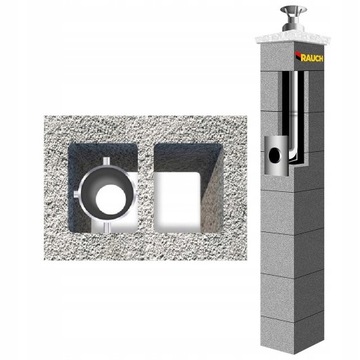 System kominowy GAZOWY RAUCH 8 m komin fi 80 systemowy do GAZU
