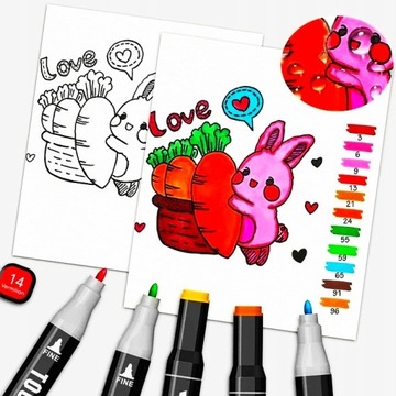 MARKERY ALKOHOLOWE FLAMASTRY MAZAKI PISAKI 80SZT PRO + TORBA Z PRZEGRÓDKAMI