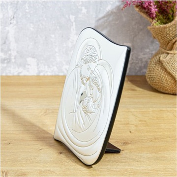 СВЯТАЯ СЕМЬЯ СВАДЕБНЫЙ ПОДАРОК ​​СЕРЕБРЯНАЯ КАРТИНА НА ЮБИЛЕ СВАДЬБЫ С ГРАВИРОВКОЙ