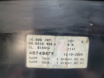 FIAT BRAVA 1.2 PŘÍSTROJOVÁ DESKA BUDÍKY 46749677