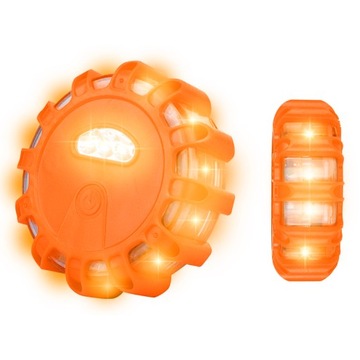 FLARA OSTRZEGAWCZA BŁYSKOWA 12+3LED KOGUT LAMPA STROBOSKOP POMARAŃCZOWA USB