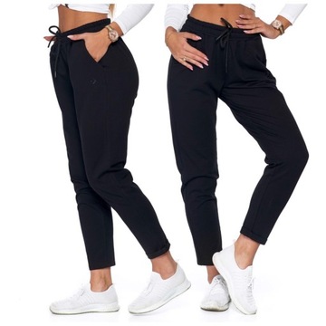 CZARNE SPODNIE DRESOWE DAMSKIE JOGGERY DRESY MORAJ BASIC R.XXL