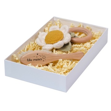 ZESTAW PREZENTOWY- GRZECHOTKA KWIAT HANDMADE + SZCZOTKA NA CIEMIENIUCHĘ