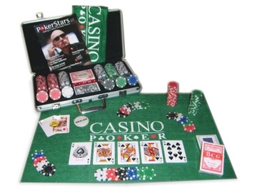 Роскошный набор для покера, фишки, карты, коврик для покера