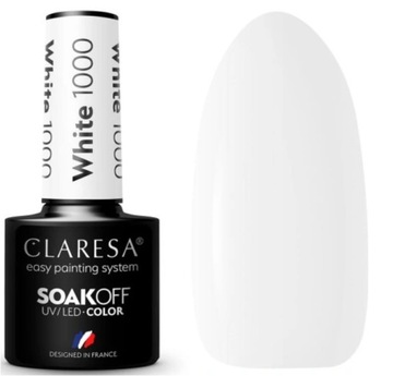 CLARESA LAKIER HYBRYDOWY DO PAZNOKCI WHITE 1000 BIAŁY