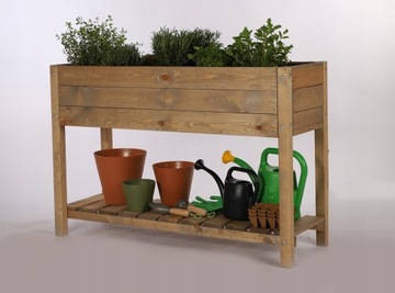 Балконный ящик для трав на ножках, цветочный горшок с полкой 118х40см ЭКО инспект