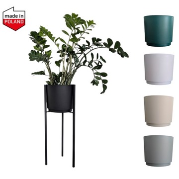 METALOWY CZARNY STOJAK NA ROŚLINY KWIETNIK STOJĄCY Z DONICĄ 5 KOLORÓW 60CM