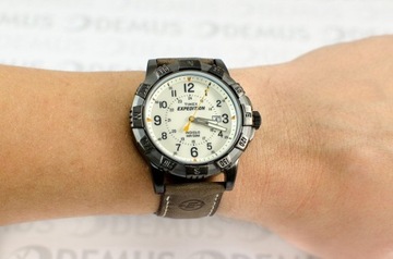 Timex Expedition МУЖСКИЕ ЧАСЫ INDIGLO LIGHT DATE 5ATM КОЖАНЫЕ