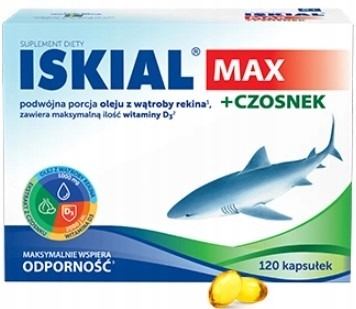 Iskial Max + Czosnek Olej Z Wątroby Rekina 120kaps