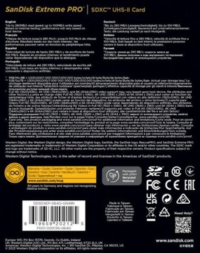 Карта памяти SANDISK Extreme Pro SDXC 64 ГБ
