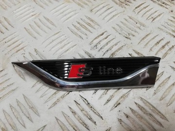 EMBLEMAT ZNACZEK BŁOTNIKA PRZÓD LEWY AUDI A5 8W S-LINE 8W6853601B