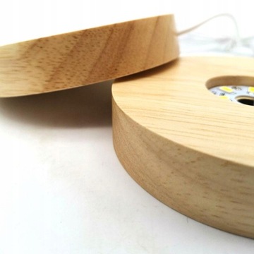 2X деревянный круглый торшер со светодиодной основой