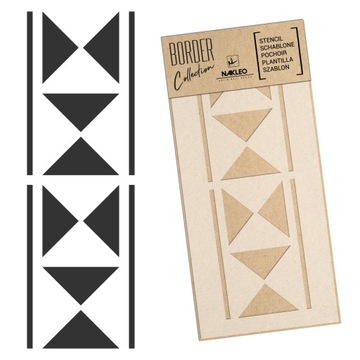 Szablon Malarski BORDIURA Wielorazowy 21x45cm Border BOW TIE Trójkąty DEKOR