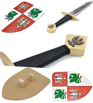 Zestaw Komplet Młodego Wojownika rycerza Sztylet