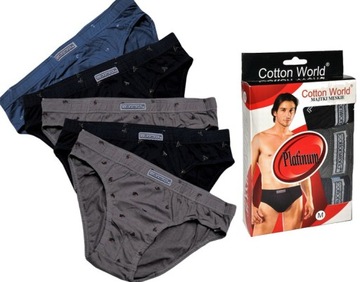 5 PAR xxl SLIPY MĘSKIE COTTON WORLD majtki 2XL