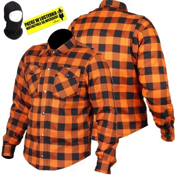 KOSZULA KURTKA MOTOCYKLOWA HUSAR z KEVLAREM męska orange