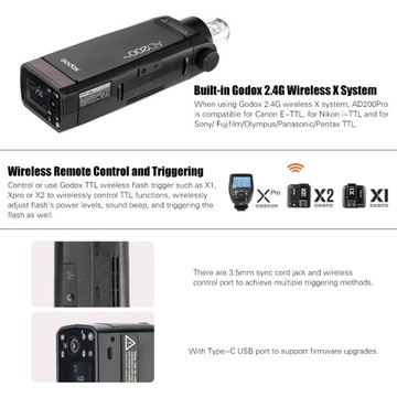 Портативная карманная вспышка Godox AD200Pro