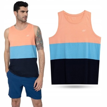 4F Koszulka Bawełniana Bez Rękawów Regular TTSHM352 > XL