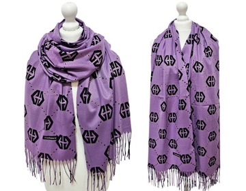 ELEGANCKI DUŻY SZALIK KASZMIR SZAL FRĘDZLE GC