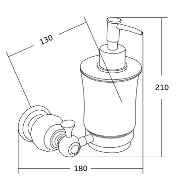 MEXEN ESTELA WISZĄCY DOZOWNIK DO MYDŁA ZŁOTY