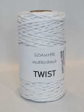Sznurek do makramy TWIST bawełniany 4 mm BIAŁY