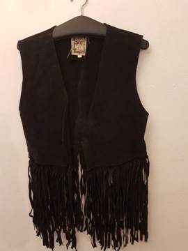 KAMIZELKA WESTERN SKÓRZANA R.M/L SKÓRA FRĘDZLE