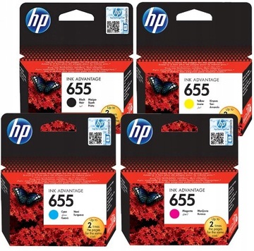 TUSZE ORYGINAŁY HP 655 CYAN MAGENTA YELLOW BLACK